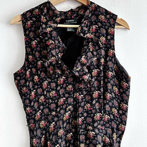 Women's Lauren Ralph Lauren Floral Silk Dress Size 12 Black Pink